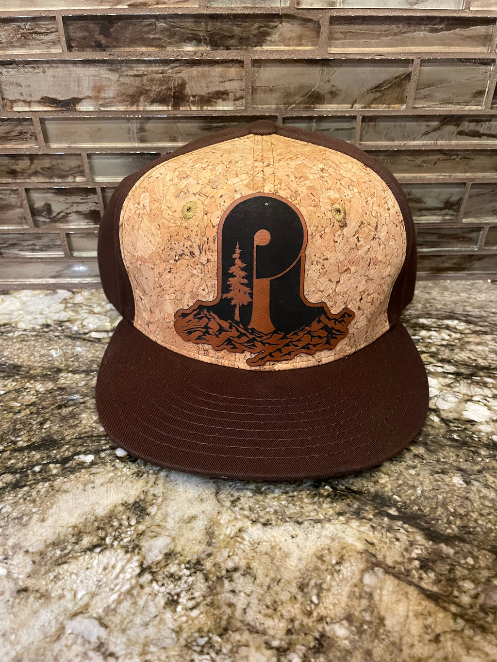 Pretty Lights- Cork & Leather Hat- OG PL Logo Mountains & Trees