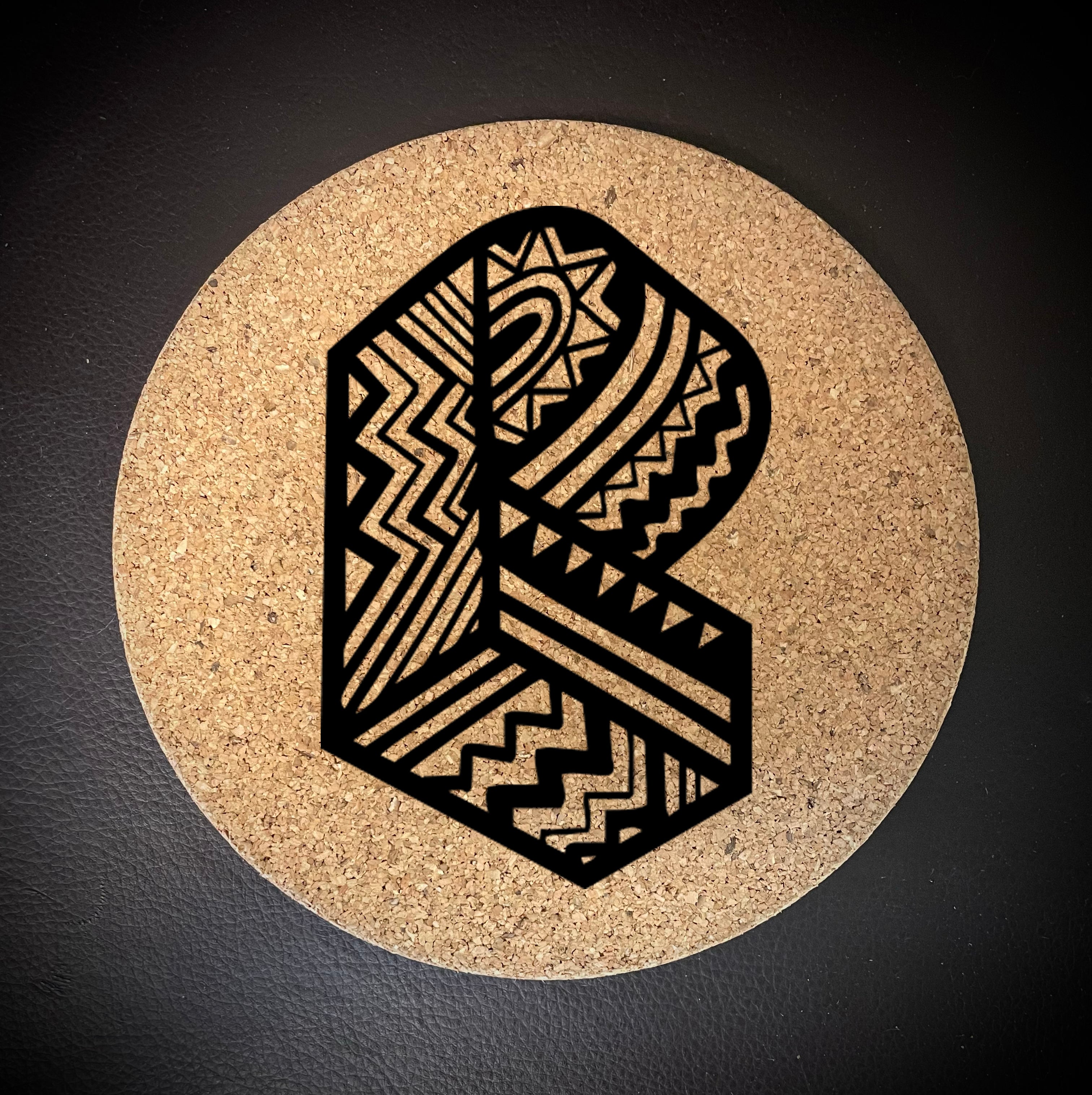 Pretty Lights- Cork Trivet Pl Geometric Prism