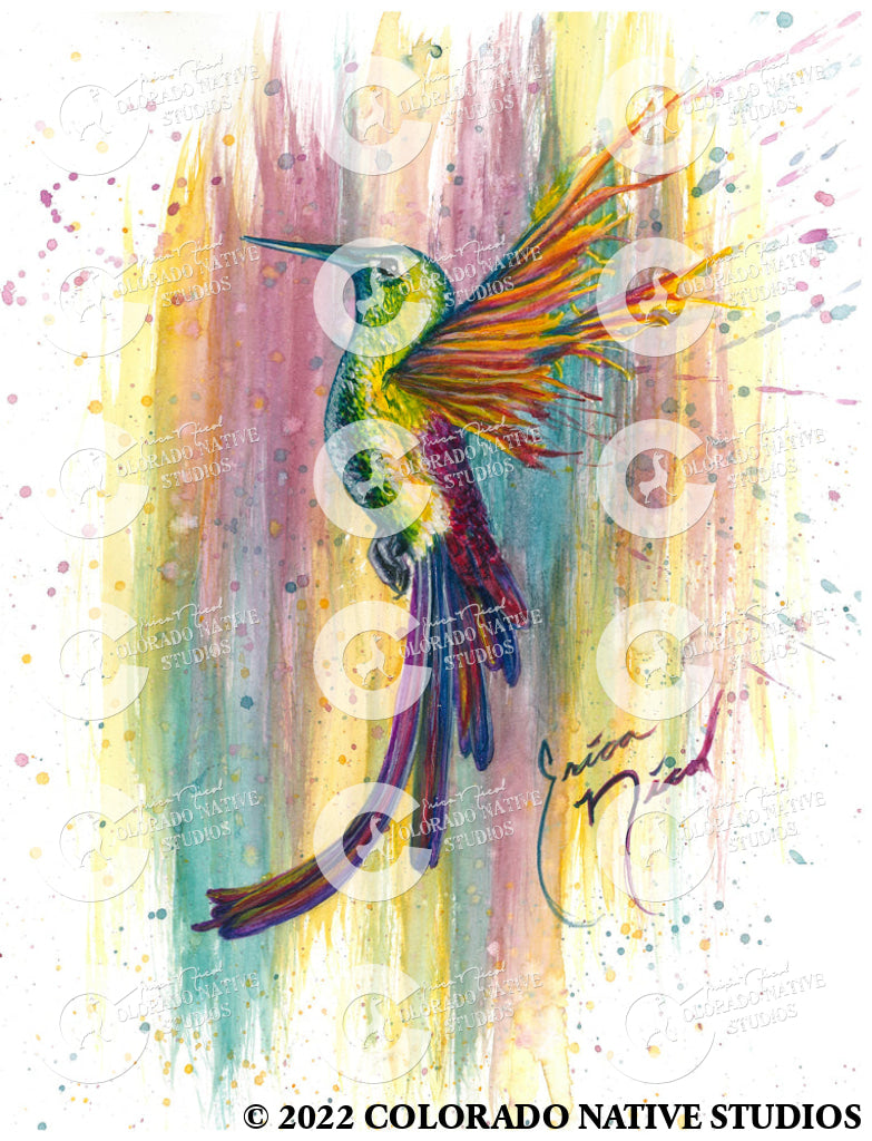 Hummingbird Art Print (Watercolor)