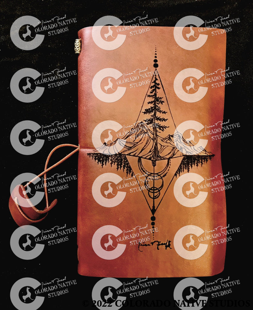 Leather Bound Journal Tree / Red