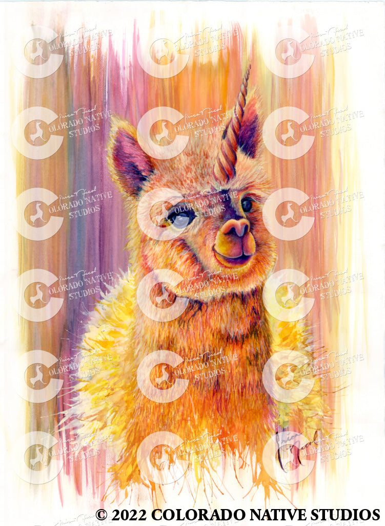 Llamacorn Art Print (Watercolor)