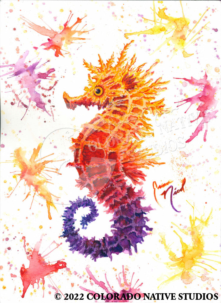 Sea Horse Art Print (Watercolor)