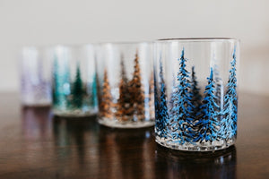 Pine Tree Rocks Glass