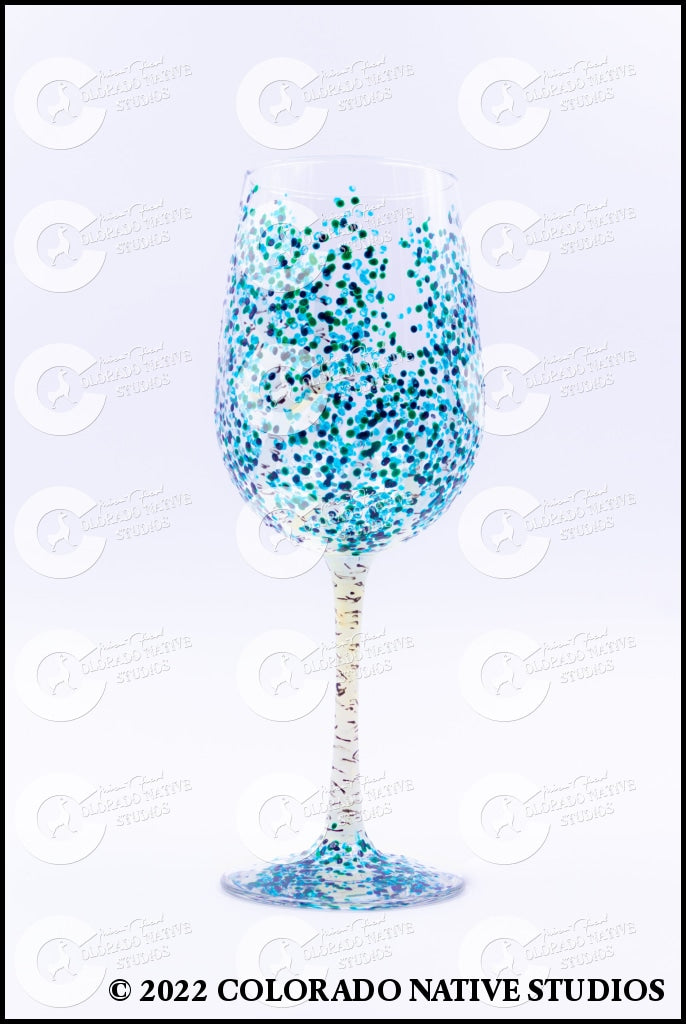 Aspen Wineglass Teal Glassware